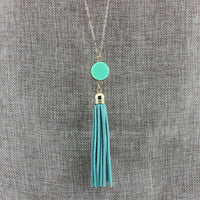 Disc Long Fabric Chain Pendant