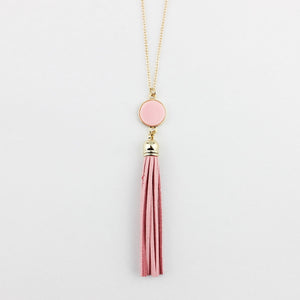 Disc Long Fabric Chain Pendant