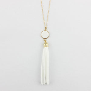 Disc Long Fabric Chain Pendant
