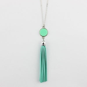 Disc Long Fabric Chain Pendant