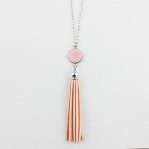 Disc Long Fabric Chain Pendant