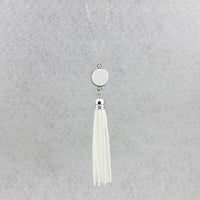 Disc Long Fabric Chain Pendant