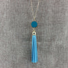 Disc Long Fabric Chain Pendant