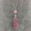 Disc Long Fabric Chain Pendant