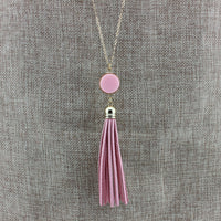 Disc Long Fabric Chain Pendant