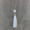 Disc Long Fabric Chain Pendant