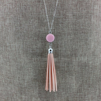 Disc Long Fabric Chain Pendant