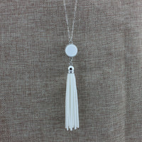 Disc Long Fabric Chain Pendant