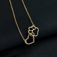 Hollow Pet Paw Footprint Pendant