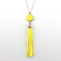 Disc Long Fabric Chain Pendant