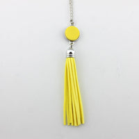 Disc Long Fabric Chain Pendant