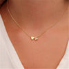 Gold Dainty Heart Initial Pendant