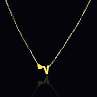 Gold Dainty Heart Initial Pendant