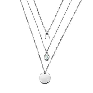 Multilayer Crystal Moon Pendant