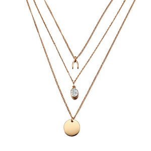Multilayer Crystal Moon Pendant