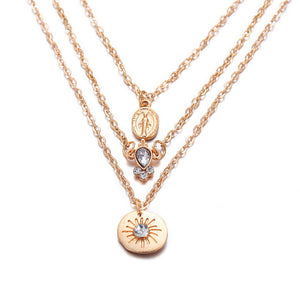 Multilayer Crystal Moon Pendant