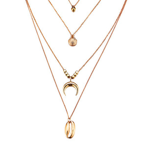 Multilayer Crystal Moon Pendant